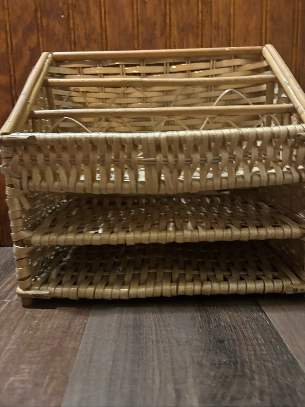 Natural Wicker Mail/file Rack Organizer -